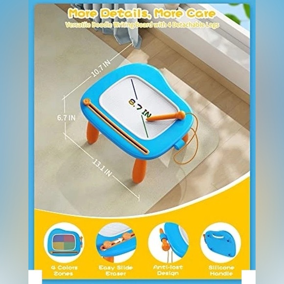 Magnetic Drawing Board for Kids - Blue - Picture 6 of 7